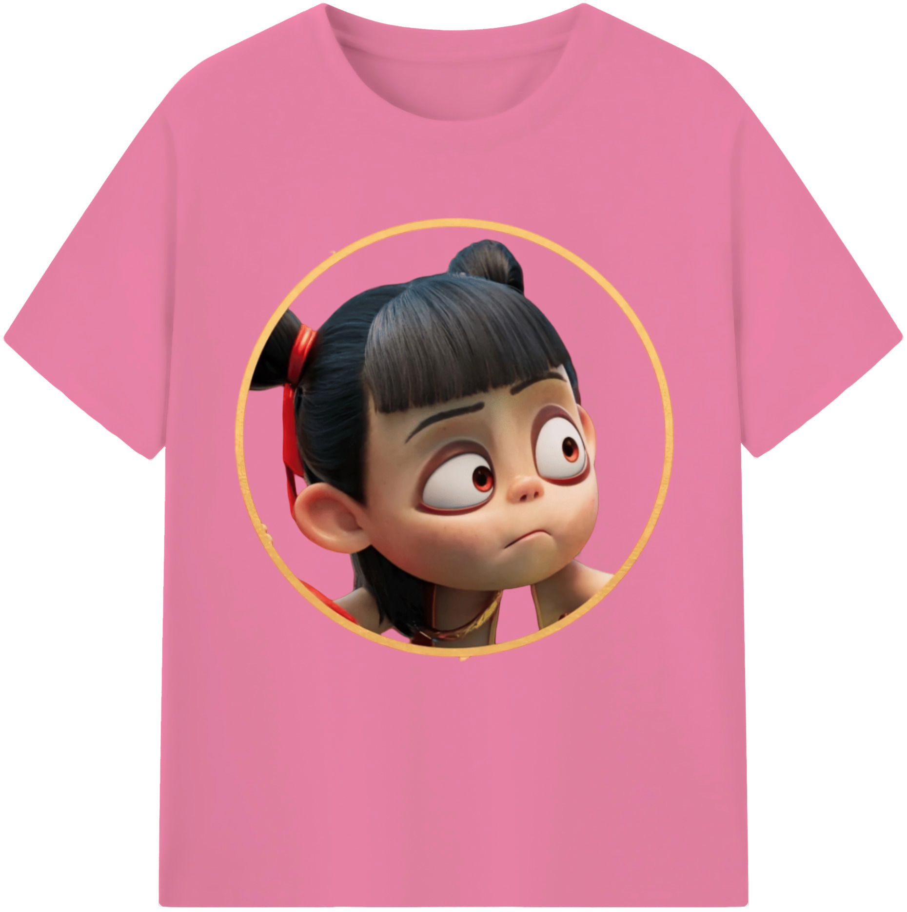 （画像用） Ne Zha 2 ナタ 魔童の大暴れ 綿100％半袖Tシャツ（フロントプリント）